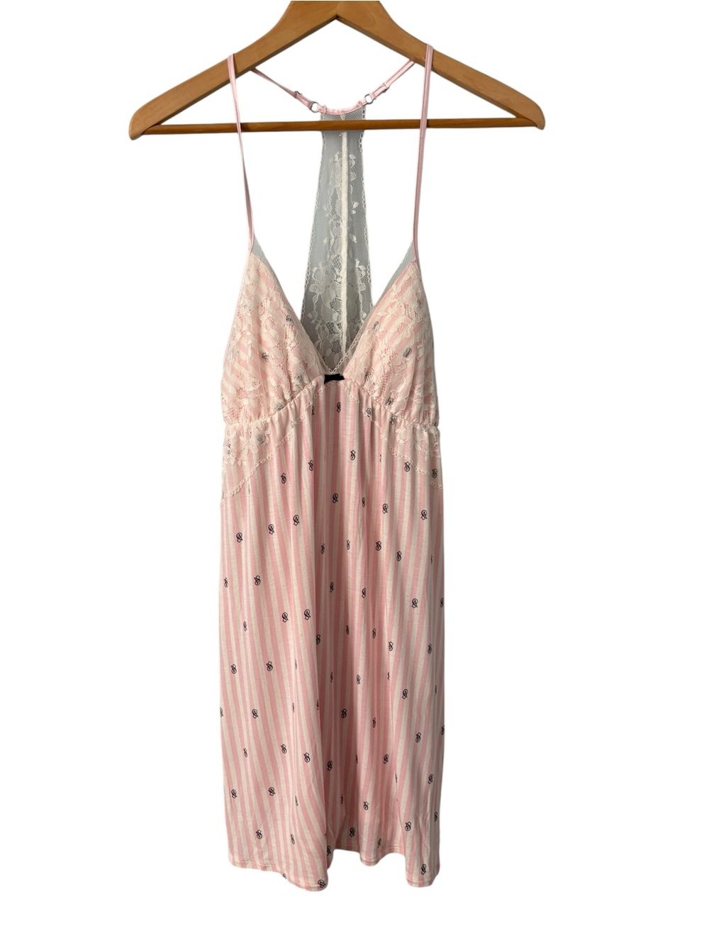 Victoria’s Secret Women's Pink Lace-Back Chemise Nightdress S/P
